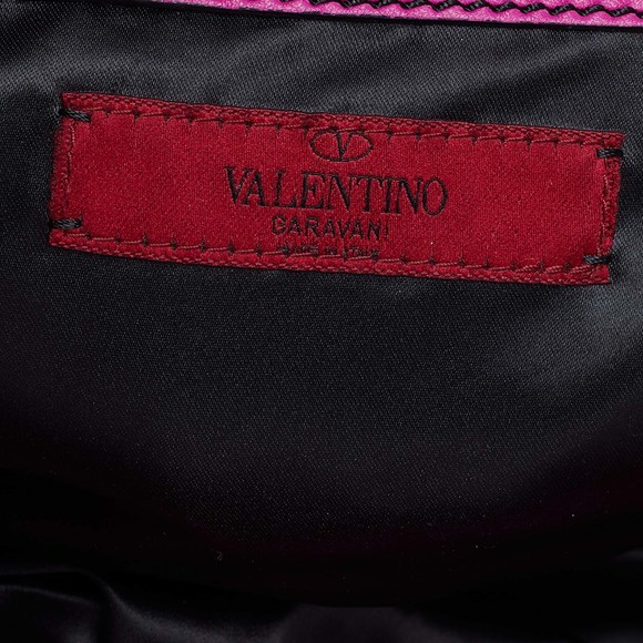 VALENTINO Pink Leather Ruffle Satchel - Picture 8 of 8